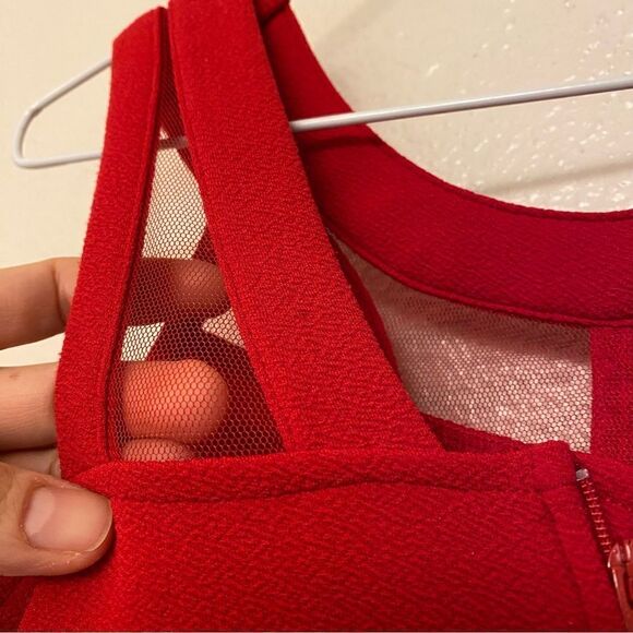 The Children’s Place Girls red dress formal rhinestone beaded collar mesh 6X-7 - Picture 8 of 11